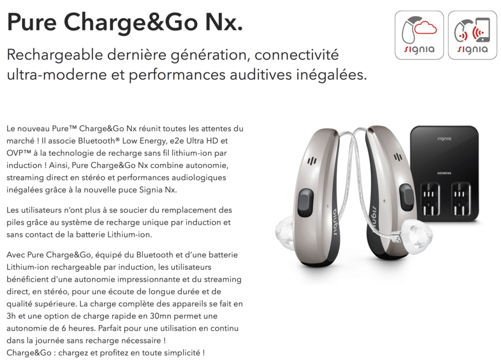 Signia Siemens Pure 5nx Charge & Go