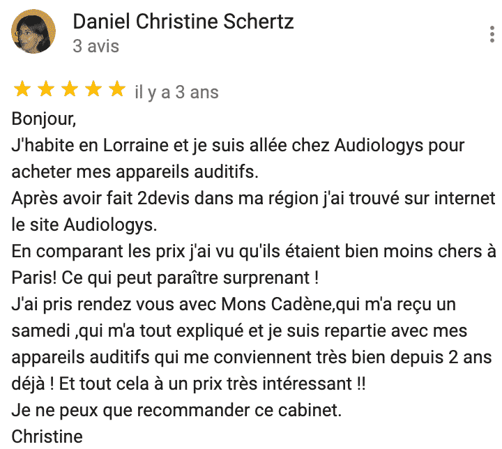 les meilleurs avis sur des aides auditive achetées à paris sont chez Audiologys